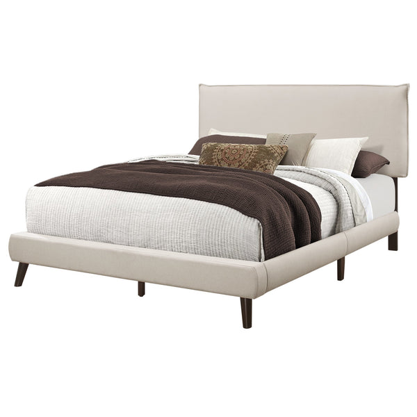 70.25" x 87.25" x 47.25" Beige Foam Solid Wood Linen Queen Size Bed - Regeneration Zone