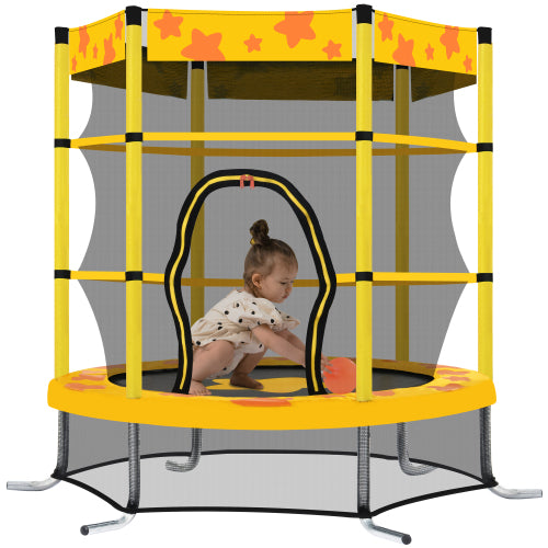 55 Inch Kids Trampoline with Safety Enclosure Net Outdoor Trampoline - Regeneration Zone