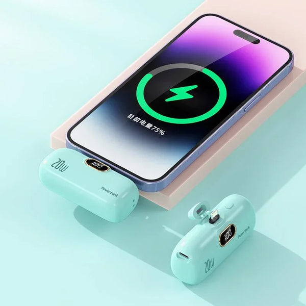 Phone with wireless charging pad on a light blue background