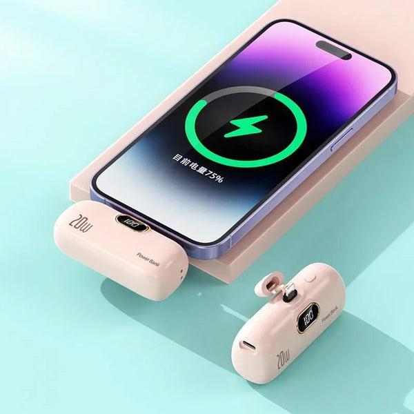 Smartphone with wireless charging, Pink pad on a light blue background