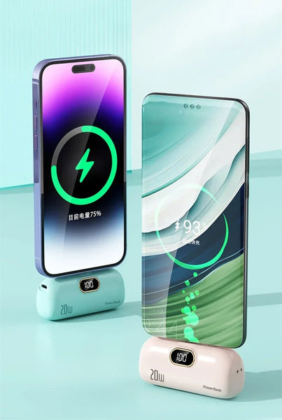 Smartphone with wireless charging pad on a light blue background