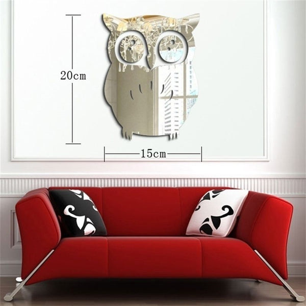 1PCS 3D Owl Mirror Vinyl Removable Wall Sticker - Regeneration Zone