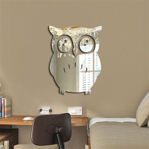 1PCS 3D Owl Mirror Vinyl Removable Wall Sticker - Regeneration Zone
