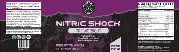Nitric Shock Pre Workout- Fruit Punch - Regeneration Zone