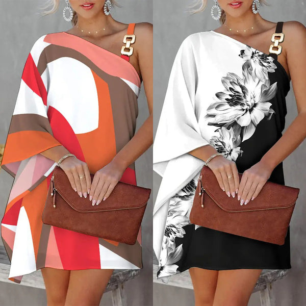 Color Block Printing Party Dress - Regeneration Zone