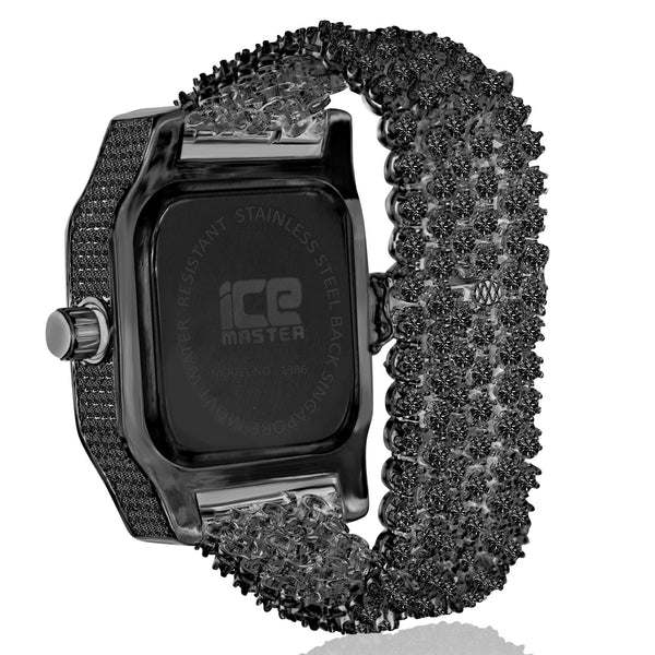 Luxury Ice Black CZ Custom Metal Band Watch - Regeneration Zone