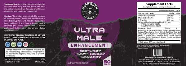 Ultra Male Enhancement- Natural Male Enhancing Supplement (60 Tablets) - Regeneration Zone