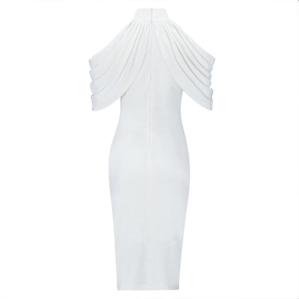 Halter sexy white party dress Women sleeveless patchwork club - Regeneration Zone