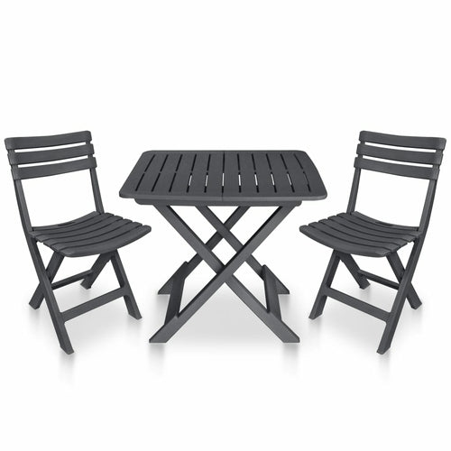 3 Piece Folding Bistro Set Plastic Anthracite - Regeneration Zone