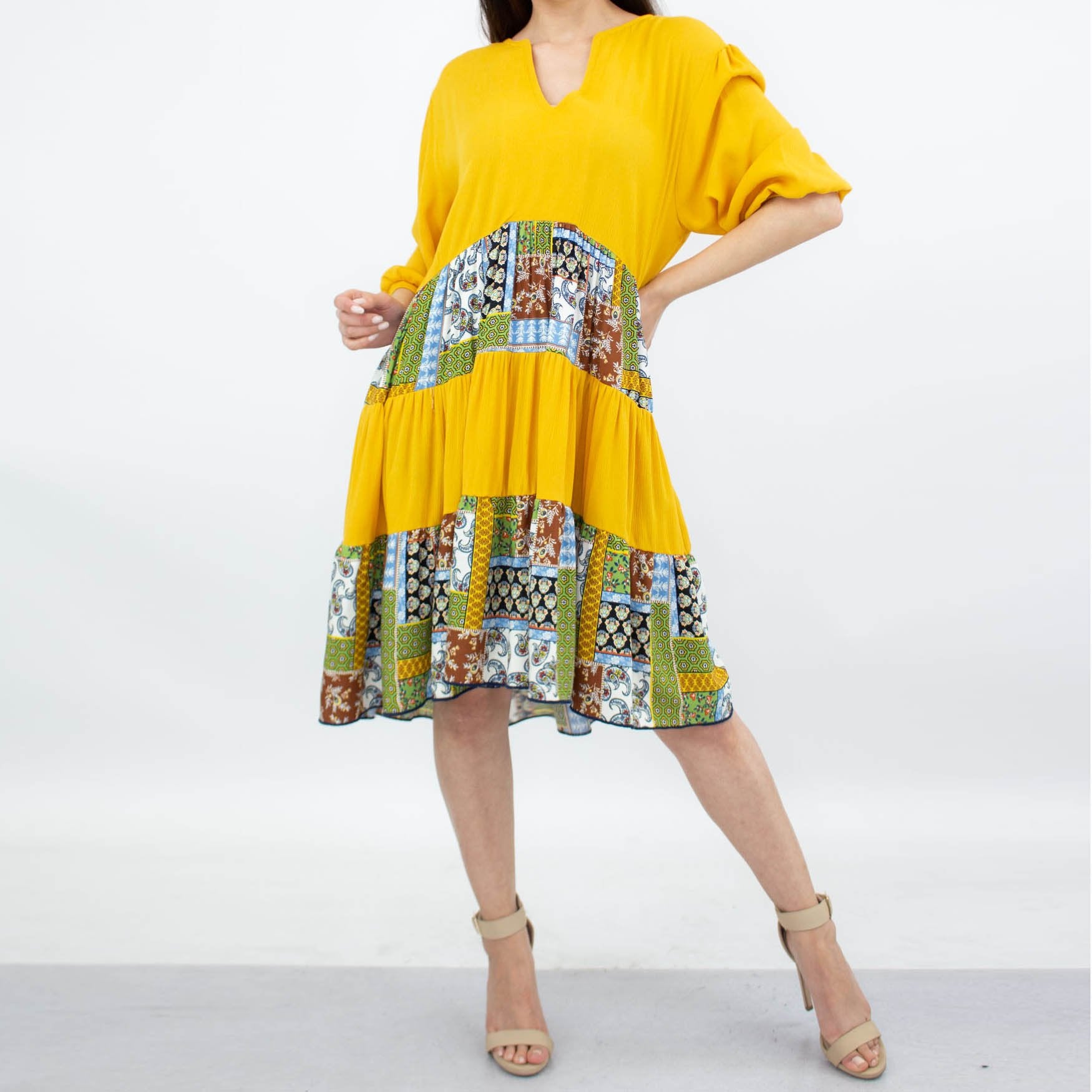 Three Tiered Color Block Dress