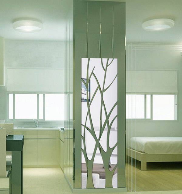 Modern Mirror Style Removable Decal Tree Art Mural - Regeneration Zone