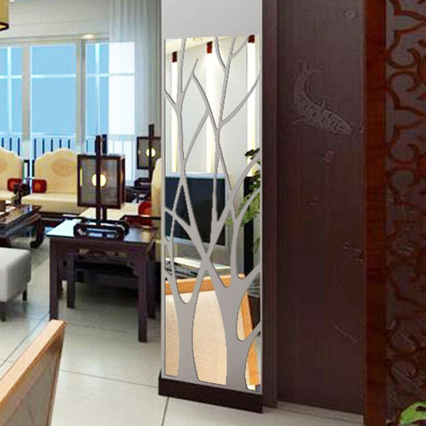 Modern Mirror Style Removable Decal Tree Art Mural - Regeneration Zone