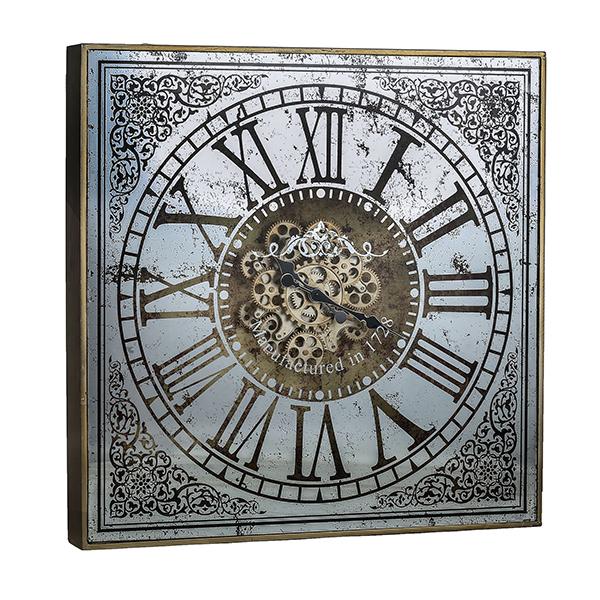 Large Square Mirror Wall Clock - Regeneration Zone