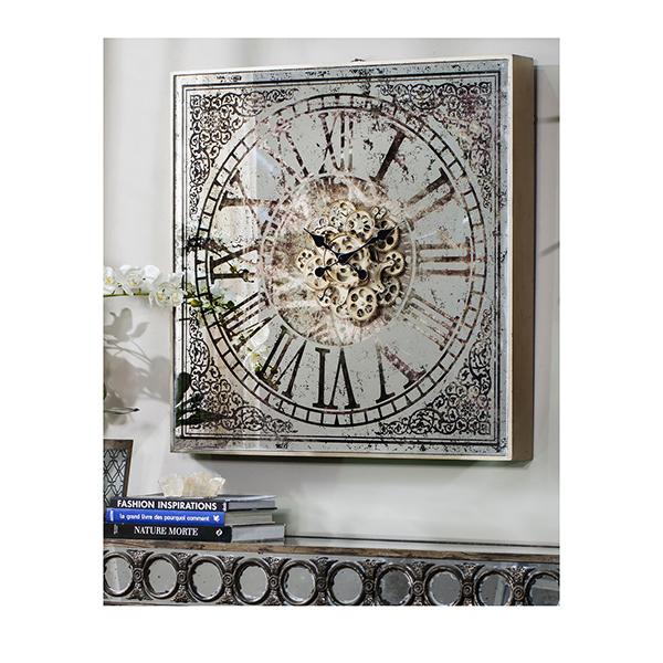 Large Square Mirror Wall Clock - Regeneration Zone