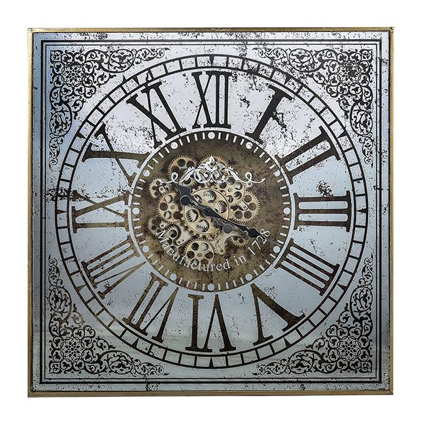 Large Square Mirror Wall Clock - Regeneration Zone