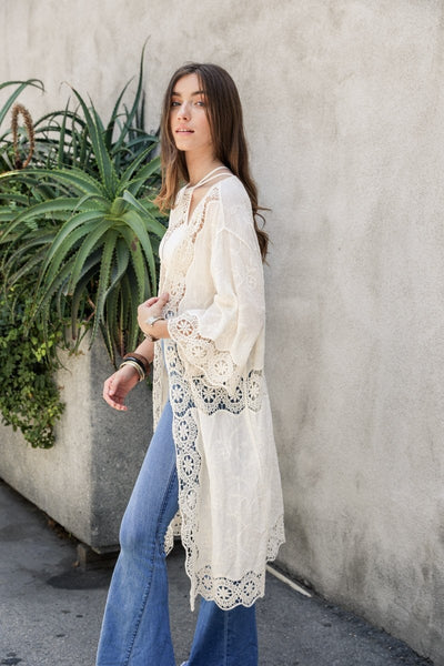 Crochet Open Patch Kimono - Regeneration Zone