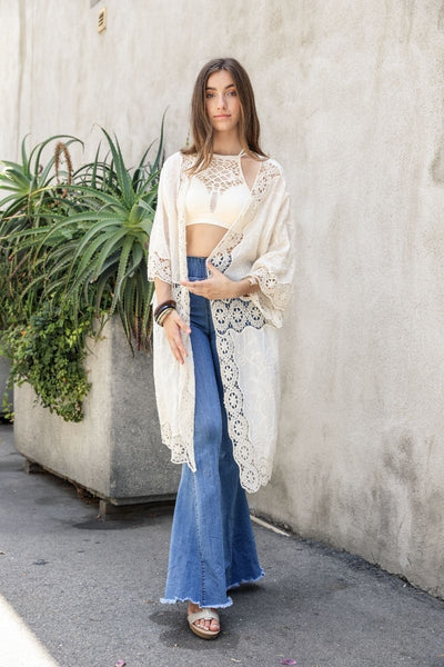 Crochet Open Patch Kimono - Regeneration Zone