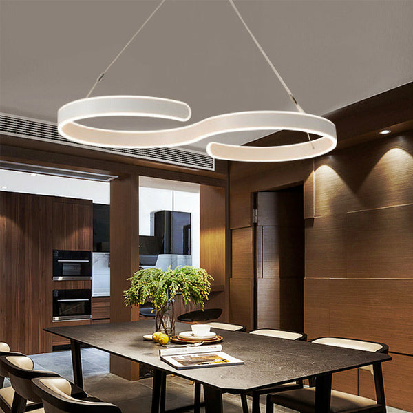 Contemporary Acrylic LED Swirl Shaped Light Fixture - Regeneration Zone