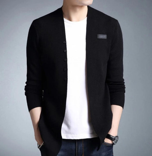 Mens Slim Fit Cardigan with Button Design - Regeneration Zone