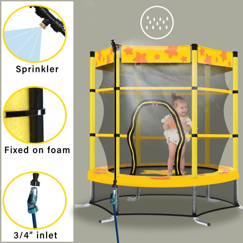55 Inch Kids Trampoline with Safety Enclosure Net Outdoor Trampoline - Regeneration Zone
