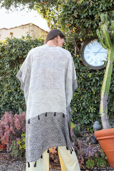 Tropical Leaves Draped Sleeve Kimono - Regeneration Zone