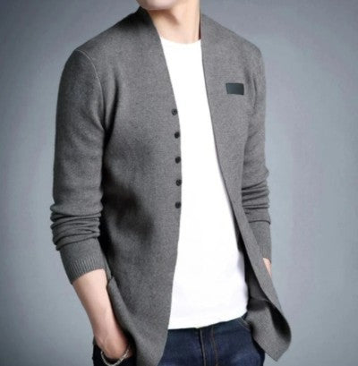 Mens Slim Fit Cardigan with Button Design - Regeneration Zone