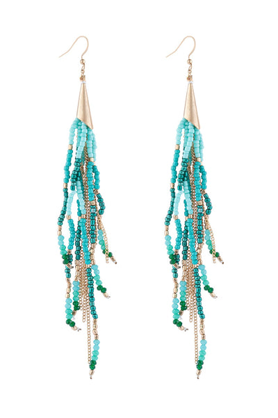 Mixed Beads Tassel Earrings - Regeneration Zone